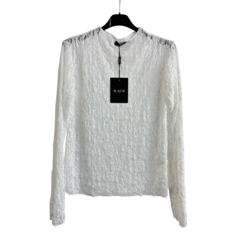 Kanten top met lange mouwen wit