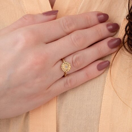 Steentje Daisy crystal goud TMH9 twisted  - Melano