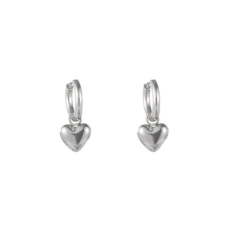 Oorbellen E1799-1 ringetjes met bol hartje zilver - Day&Eve