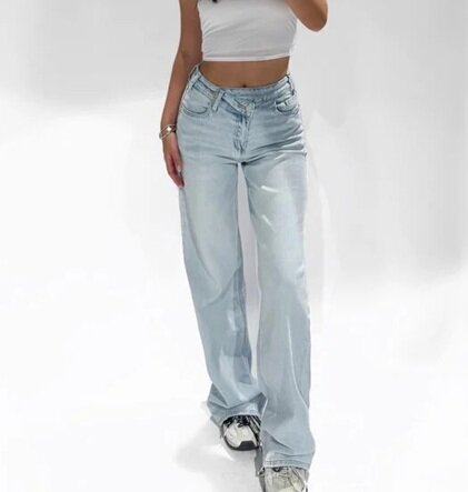 Cross waist jeans lichtblauw