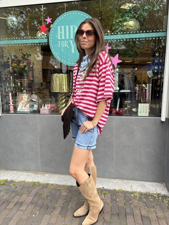 Short denim blauw