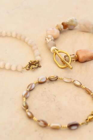 Armband K.SA.390.1 natural shell goud - Label Kiki
