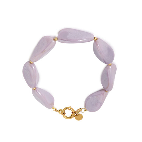 Armband K.EX.68.1 lilac stones goud - Label Kiki