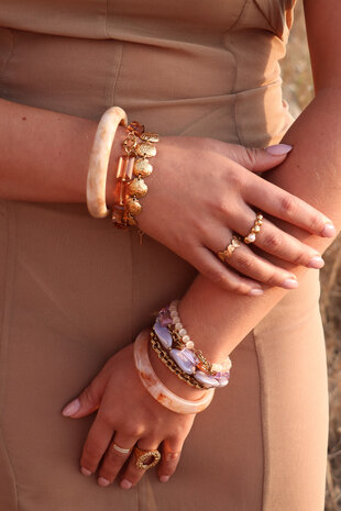 Armband K.EX.70.1 big shell goud - Label Kiki
