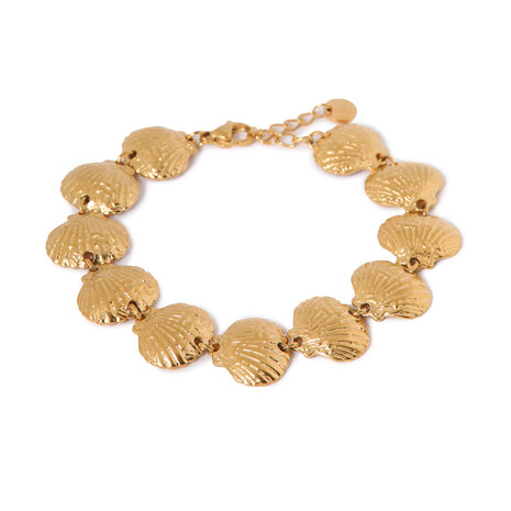 Armband K.EX.70.1 big shell goud - Label Kiki