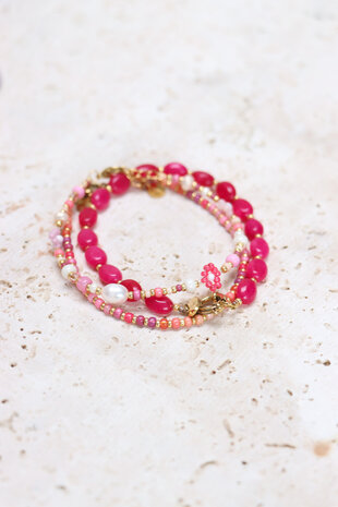 Armband K.SA.377.1 summer flower goud - Label Kiki