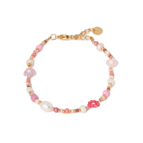 Armband K.SA.377.1 summer flower goud - Label Kiki