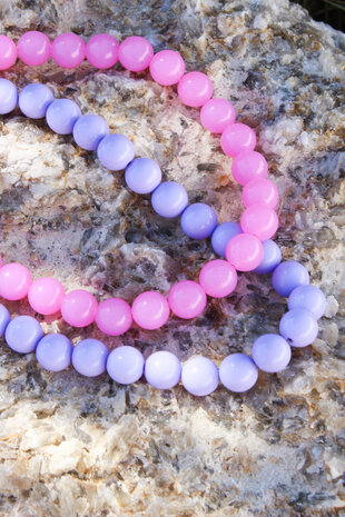 Ketting K.SK.266.1 fuchsia flame goud - Label Kiki