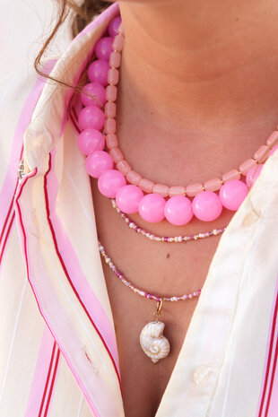 Ketting K.SK.268.1 peachy beads goud - Label Kiki
