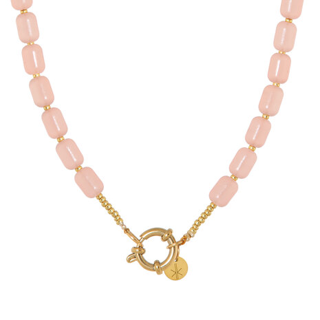 Ketting K.SK.268.1 peachy beads goud - Label Kiki