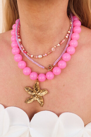 Ketting K.SK.269.1 summer flowers goud - Label Kiki