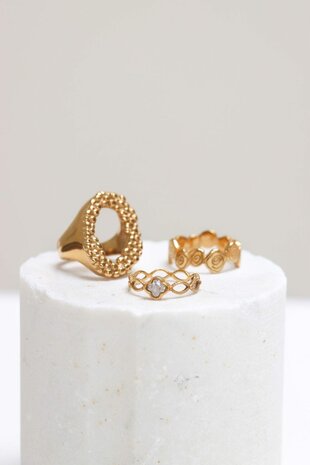 Ring K.R.081.6 Organic bubble goud - Label Kiki