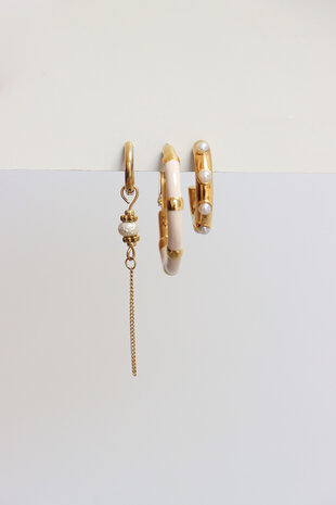 Oorbel per stuk K.SH.406.1 Cloudy hoop goud - Label Kiki