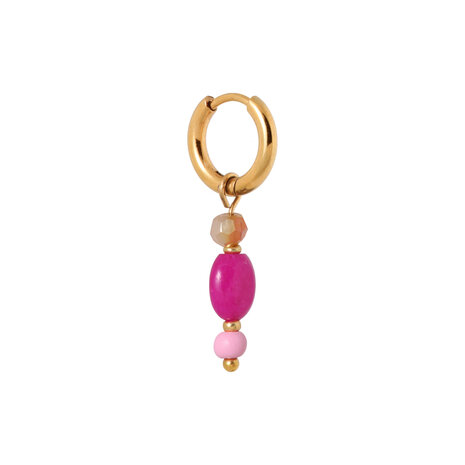 Oorbel per stuk K.SH.413.1 Ibiza pink goud - Label Kiki