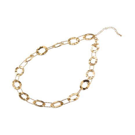 Ketting N61470-2 platte ovale rondjes goud - Day&Eve