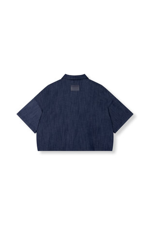 Denim top oversized Adeline donkerblauw - Refined Department