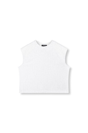 Mouwloze top oversized Mia grijs - Refined Department