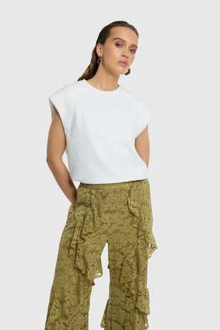Mouwloze top oversized Mia grijs - Refined Department