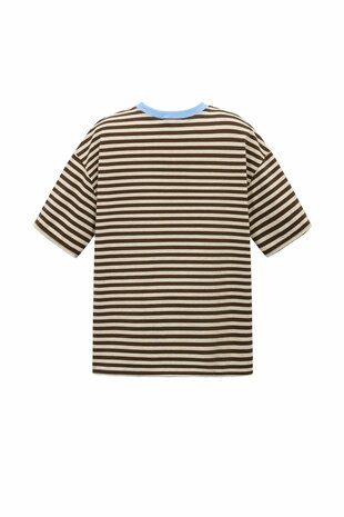 T-shirt gestreept bruin blauw