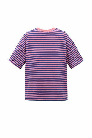 T-shirt gestreept blauw roze