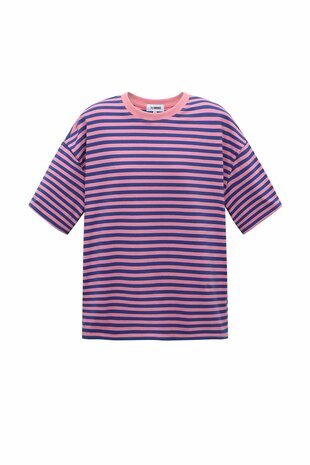 T-shirt gestreept blauw roze