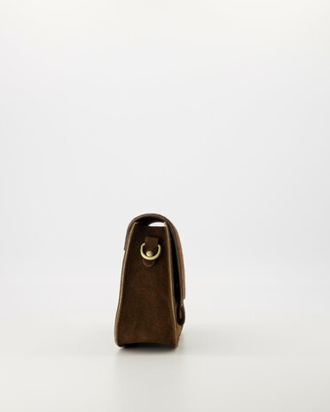 Tas Flora suede donkerbruin - Teatro