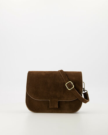 Tas Flora suede donkerbruin - Teatro