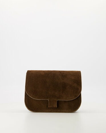 Tas Flora suede donkerbruin - Teatro