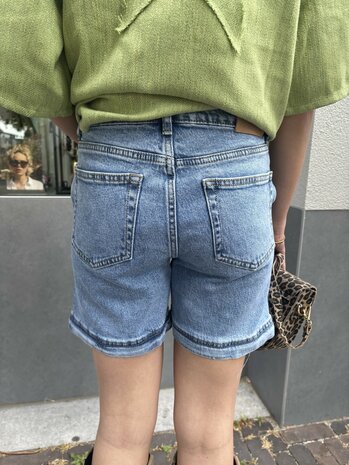 Short denim blauw
