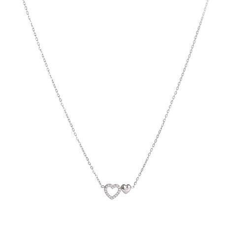 Ketting N61572-1 twee hartjes zilver - Day&Eve
