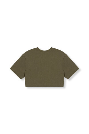 Cropped t-shirt Angie army groen - RefinedDepartment