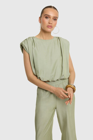 Blouse / top cropped Liv groen - RefinedDepartment