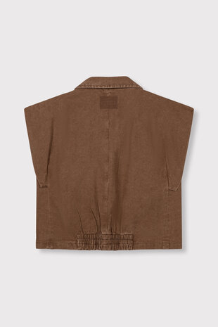 Gilet denim Marlie bruin - RefinedDepartment