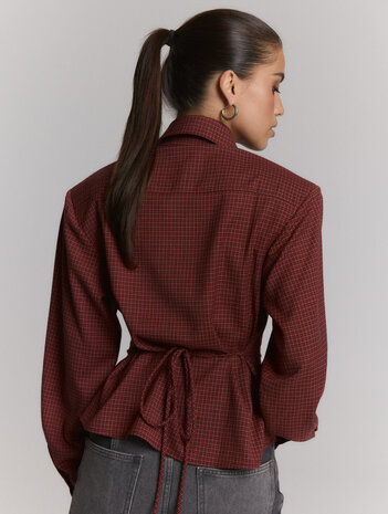 Blouse geruit Presley rood - RefinedDepartment