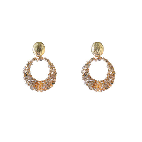 Oorbellen E65079-4 rond kraaltjes goud - Day&Eve