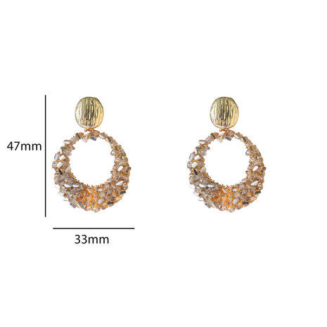 Oorbellen E65079-4 rond kraaltjes goud - Day&Eve