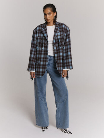 Wide leg jeans LUXI met suede zakken - Refined  Department