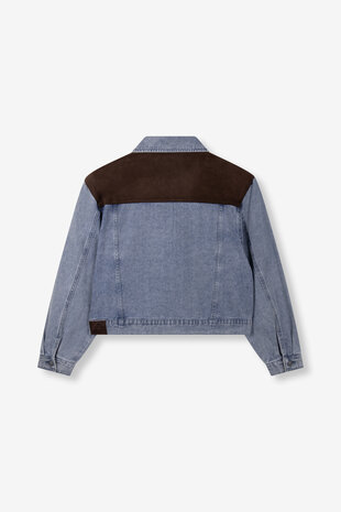 Denim jasje LEXI met suede details - Refined Department
