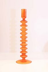 Glazen kandelaar fel oranje - Ravie Glazen kandelaar fel oranje - Ravie