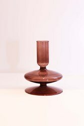 Glazen kandelaar bruin klein - Ravie Glazen kandelaar bruin klein - Ravie