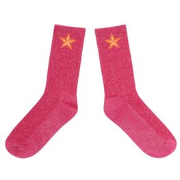 Sokken glitter roze ster - PinnedByK Sokken glitter roze ster - PinnedByK