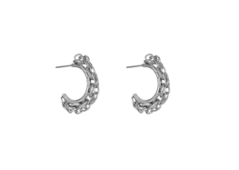 Oorbellen E2313-1 half hoop chain zilver - Day&Eve