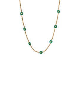Ketting N2342-6 seven flowers sage goud - Day&Eve Ketting N2342-6 seven flowers sage goud - Day&Eve