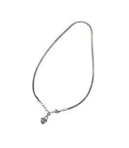 Ketting N2224-1 flatt snake with heart zilver - Day&Eve