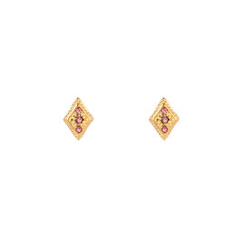 Oorbellen E3341-4 diamond shape stud peach goud - Day&Eve Oorbellen E3341-4 diamond shape stud peach goud - Day&Eve