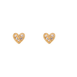 Oorbellen E3242-2 sparkly heart stud crystal goud - Day&Eve Oorbellen E3242-2 sparkly heart stud crystal goud - Day&Eve