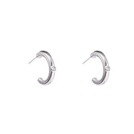 Oorbellen E3237-1 big earring crystal zilver - Day&Eve Oorbellen E3237-1 big earring crystal zilver - Day&Eve