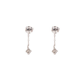 Oorbellen E3345-1 double dot crystal zilver - Day&Eve