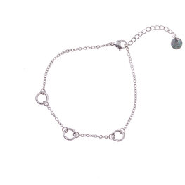 Armband B3282-1 open rings zilver- Day&Eve Armband B3282-1 open rings zilver- Day&Eve