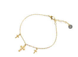 Armband B2818-2 enamel crosses goud - Day&Eve Armband B2818-2 enamel crosses goud - Day&Eve